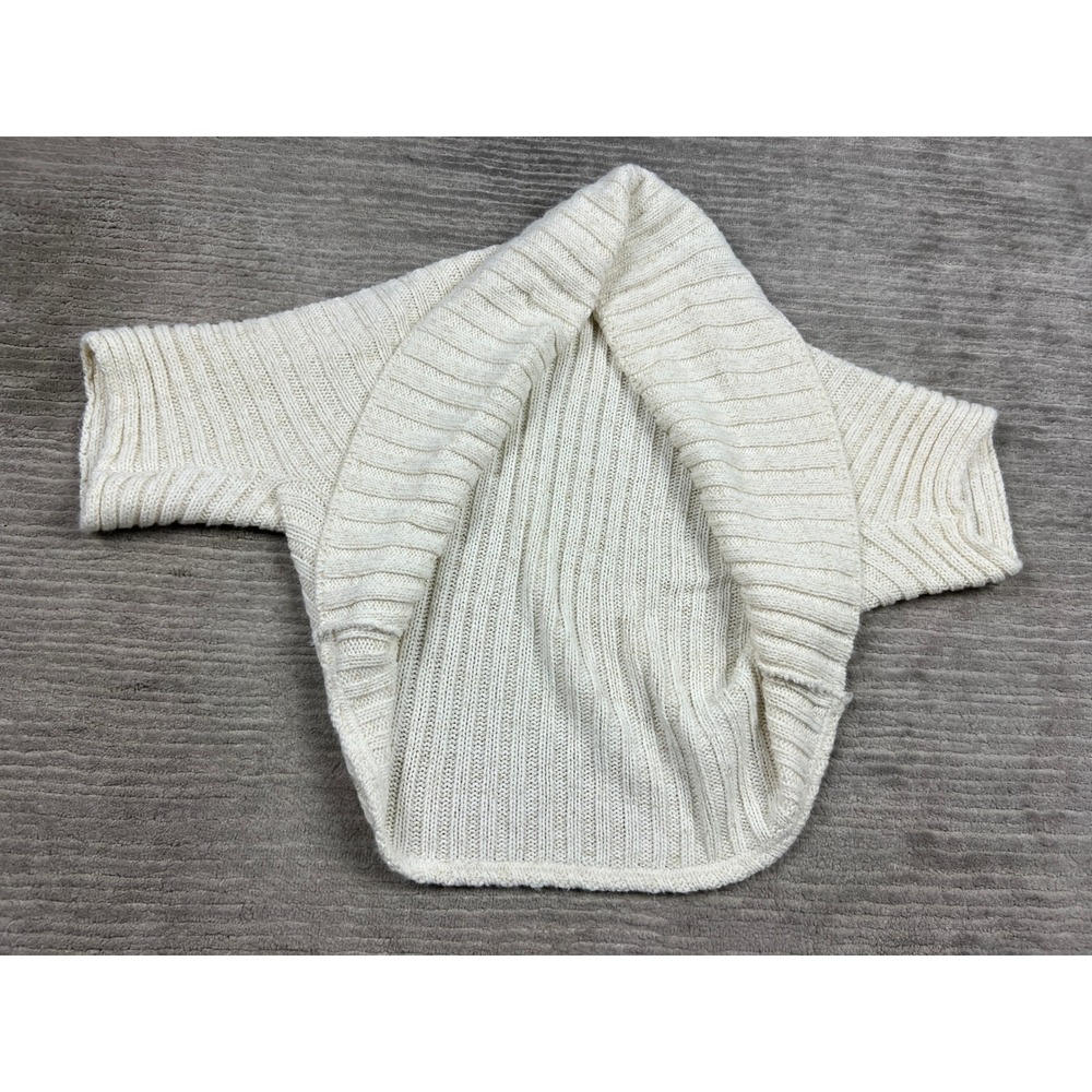 Say What Shrug Womens One Size Cream Gold Sparkle Knit Bolero Shawl Collar 21903